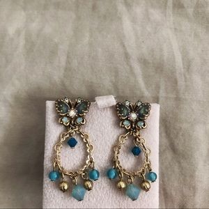 Bundle Item: Blue & Gold Dangly Earrings